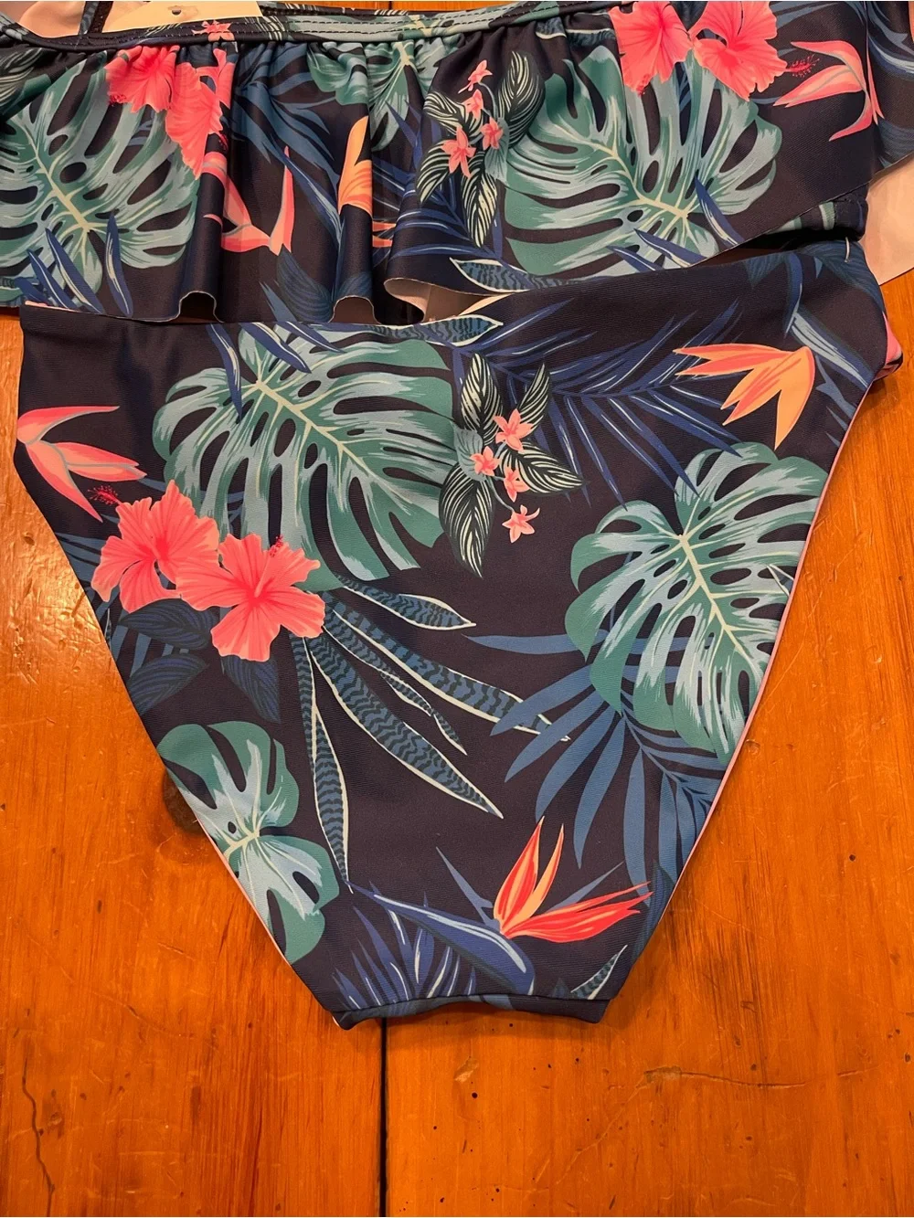 Snapper Rock Kids Floral Tropical Navy & Pink Two-Piece Swimsuit